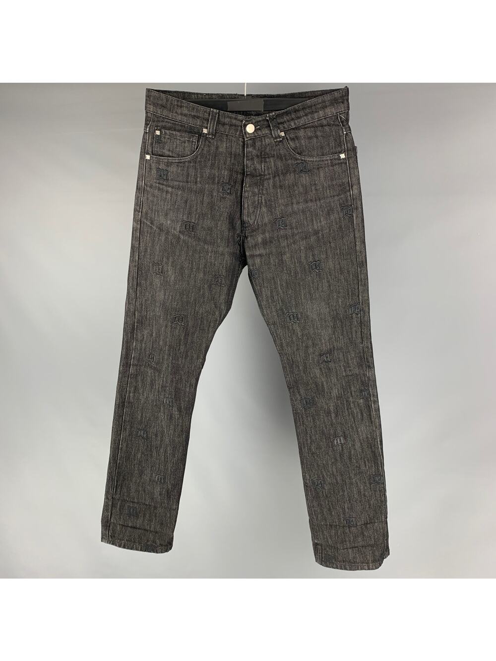 MISBHV Size 29 Black Embroidery Cotton Button Fly Jeans
